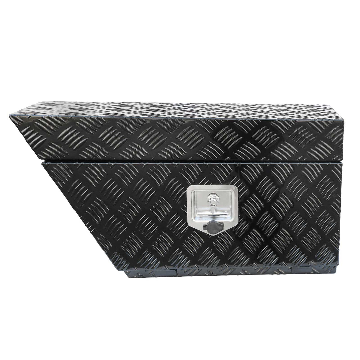 750mm Heavy Duty Aluminium Under Tray Toolbox ATB-7540L, 2.5mm Checker Plate, Lockable Ute Tool Storage Box, Black Color