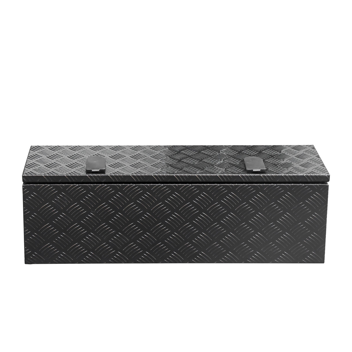 Top Lid Toolbox ATB9530, 950mm x 300mm x 270mm Black Aluminium Checker Plate Camper Box