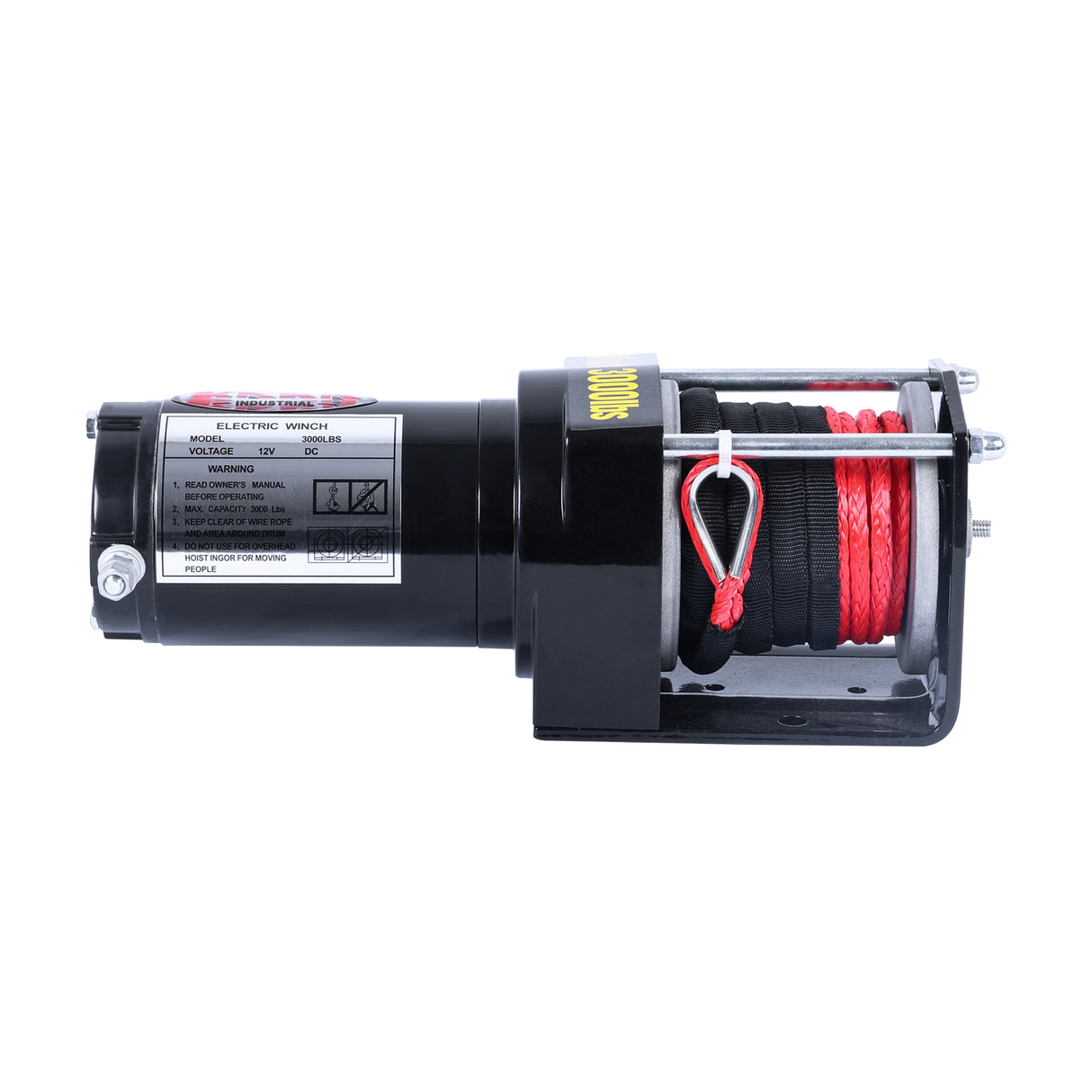 Electric Winch 3000LB Capacity, ATV-3000S, Synthetic Rope DC 12V Winch for ATV, UTV, 4WD Recovery
