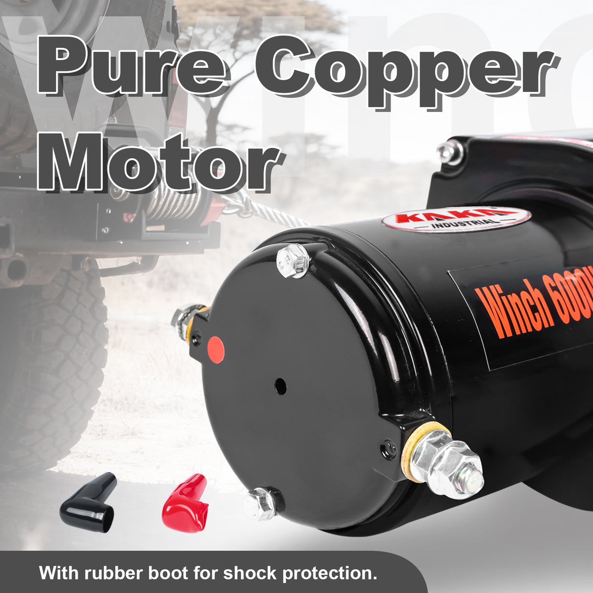 4WD Recovery Electric Winch 6000LB Capacity, ATW-6000W Steel Wire Rope DC 12V ATW Winches