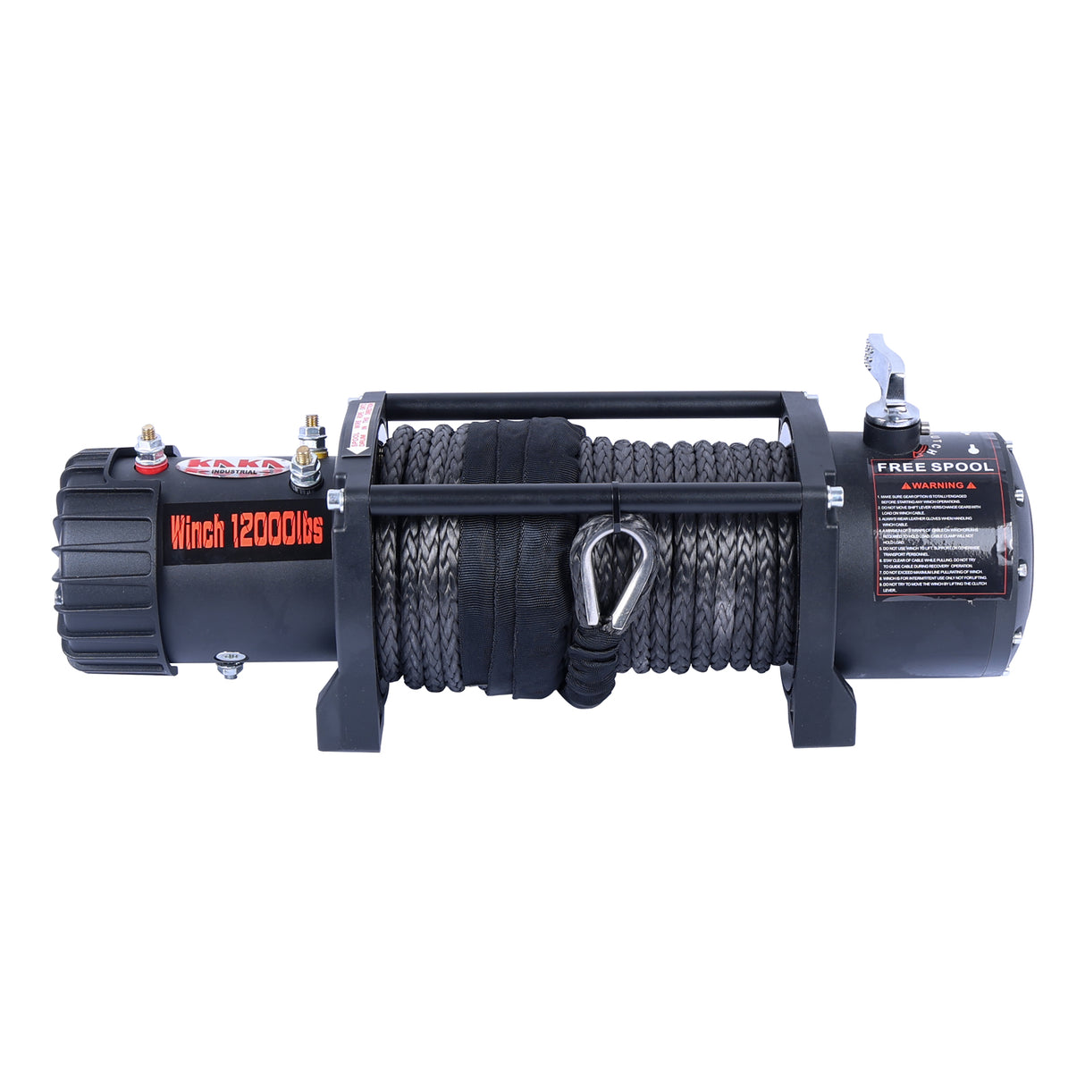 4WD Recovery Electric Winch 12000LB Capacity, GREY Synthetic Rope CW-12000N DC 12V UTV Winches, Car Winches
