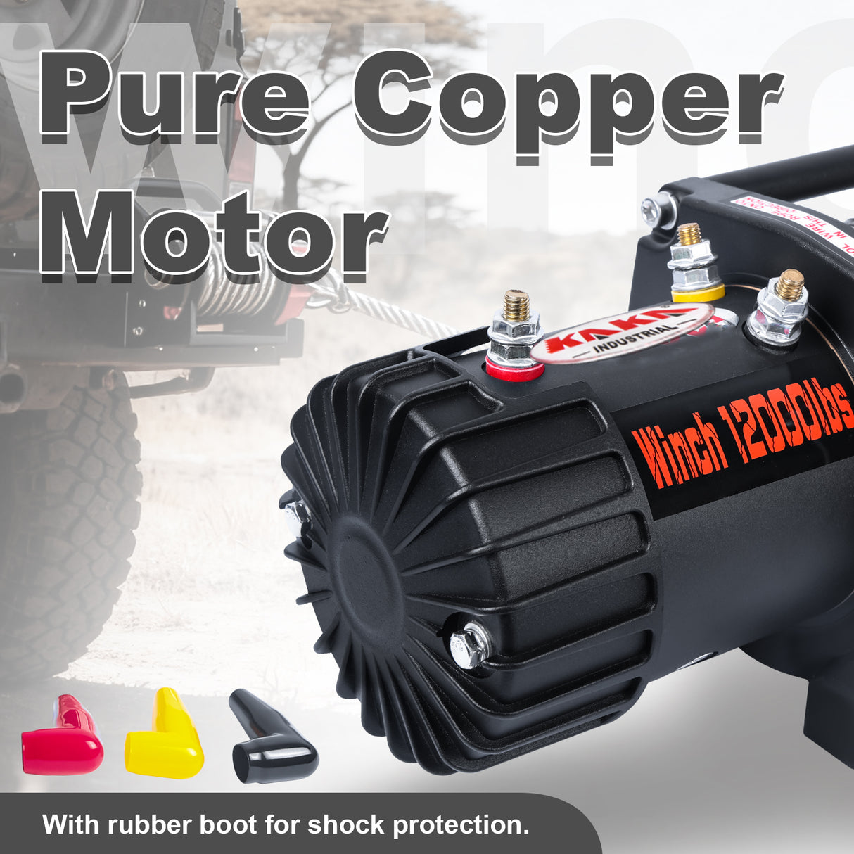 4WD Recovery Electric Winch 12000LB Capacity, CW-12000W Steel Wire Rope DC 12V Car Winches