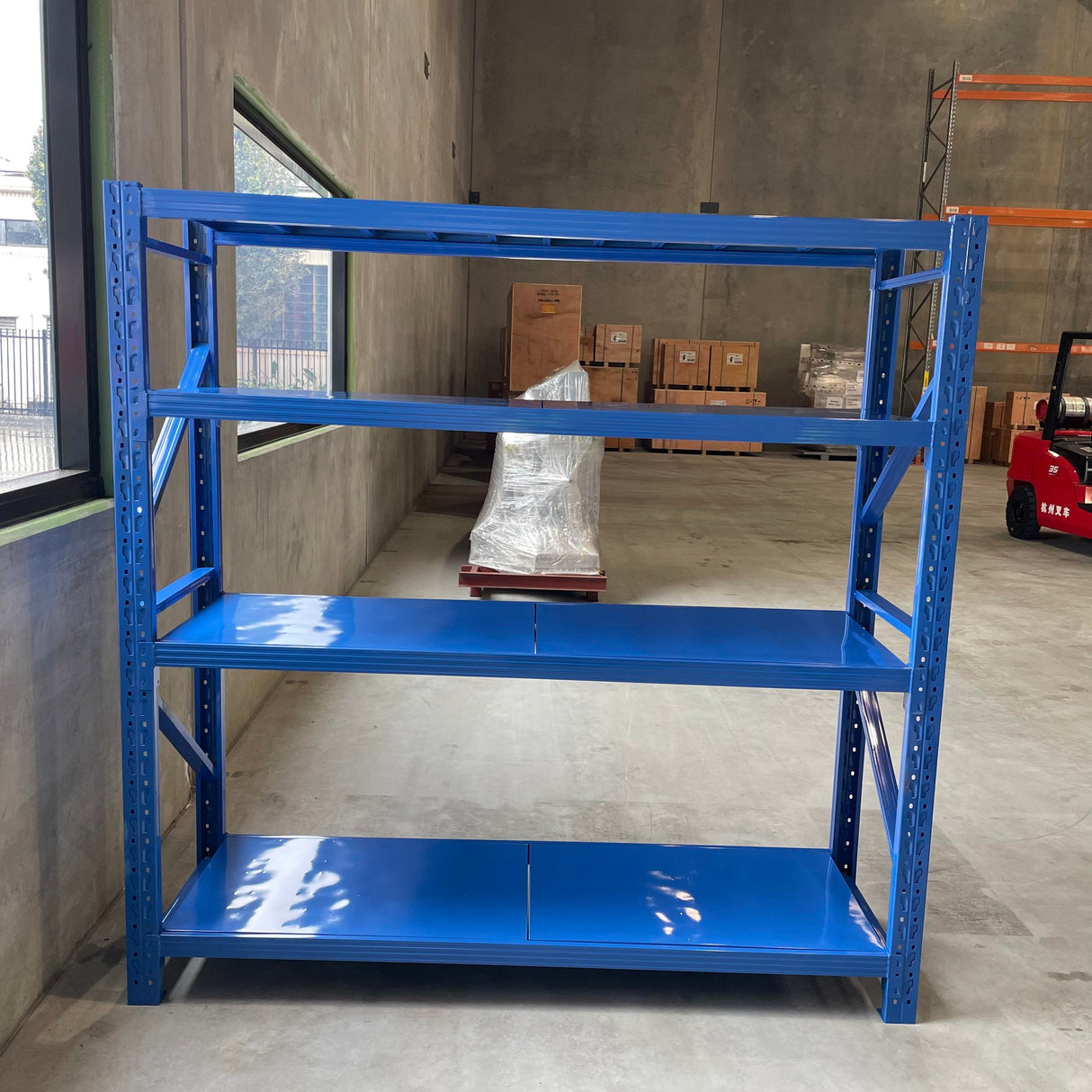 2m X 2m X 60cm Metal Warehouse Garage Shelf Storage Shelving, Boltless Click-In Shelving