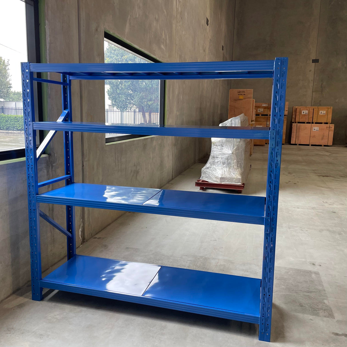 2m X 2m X 60cm Metal Warehouse Garage Shelf Storage Shelving, Boltless Click-In Shelving