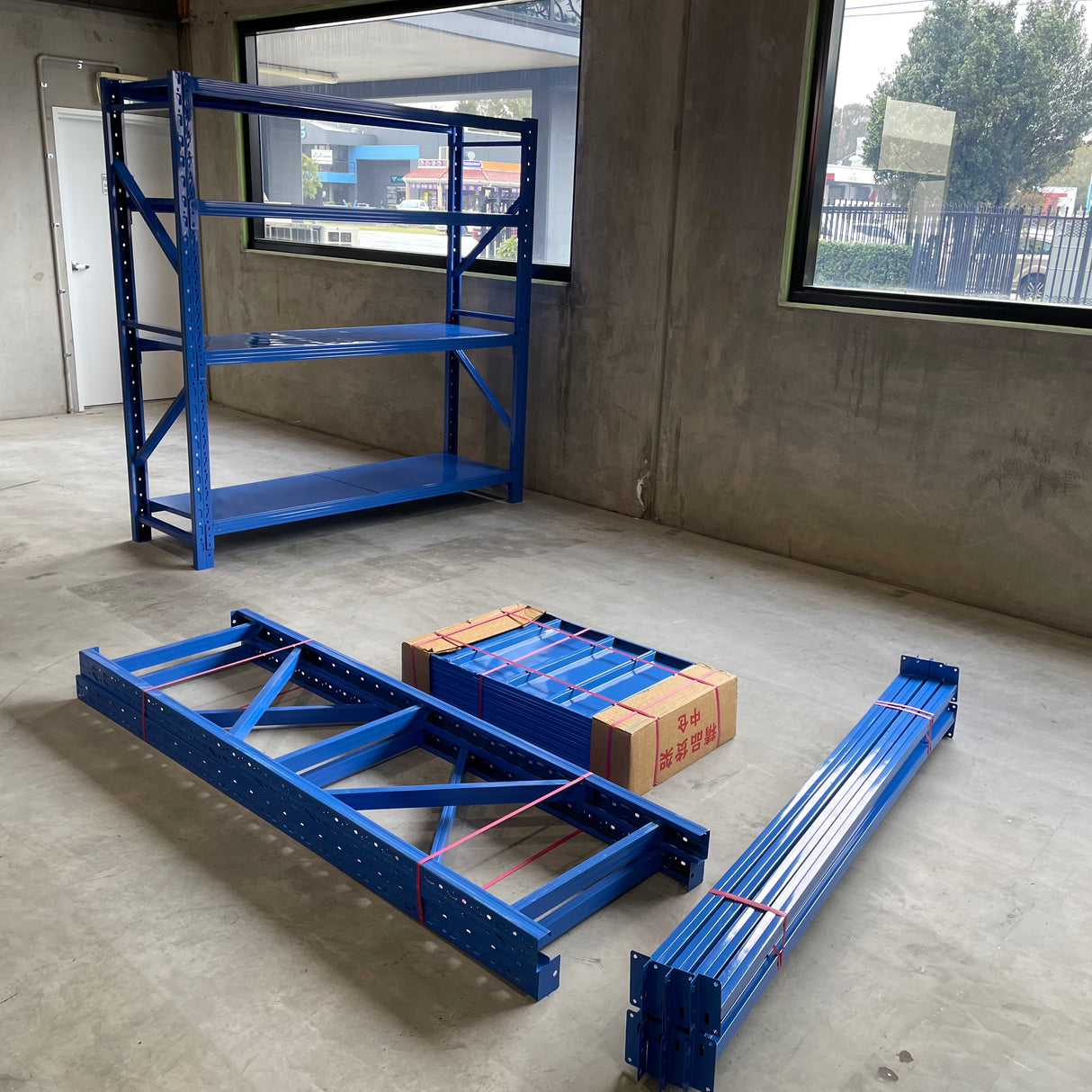 2m X 2m X 60cm Metal Warehouse Garage Shelf Storage Shelving, Boltless Click-In Shelving