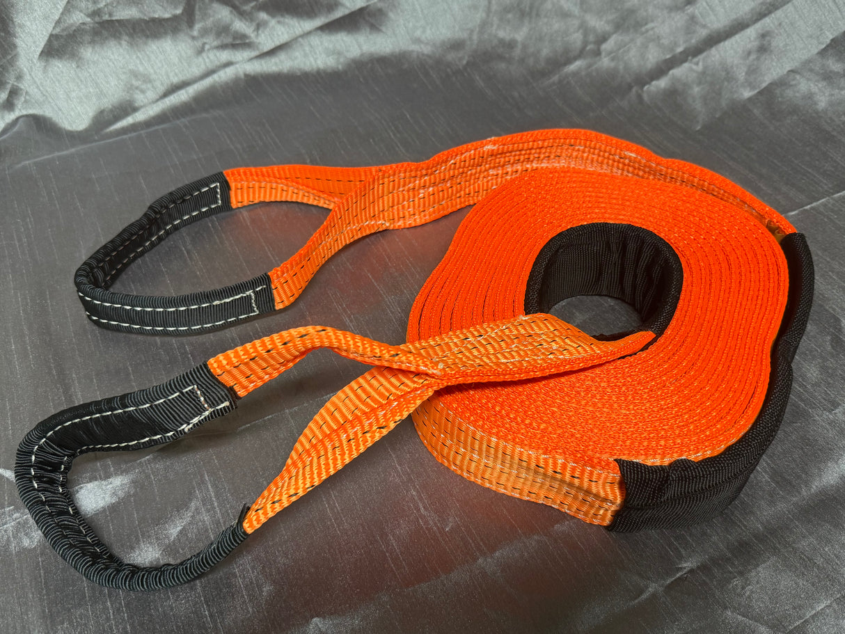 8m x 60mm Snatch Strap 12,000kg (12T) Heavy Duty 4WD Recovery Strap Orange