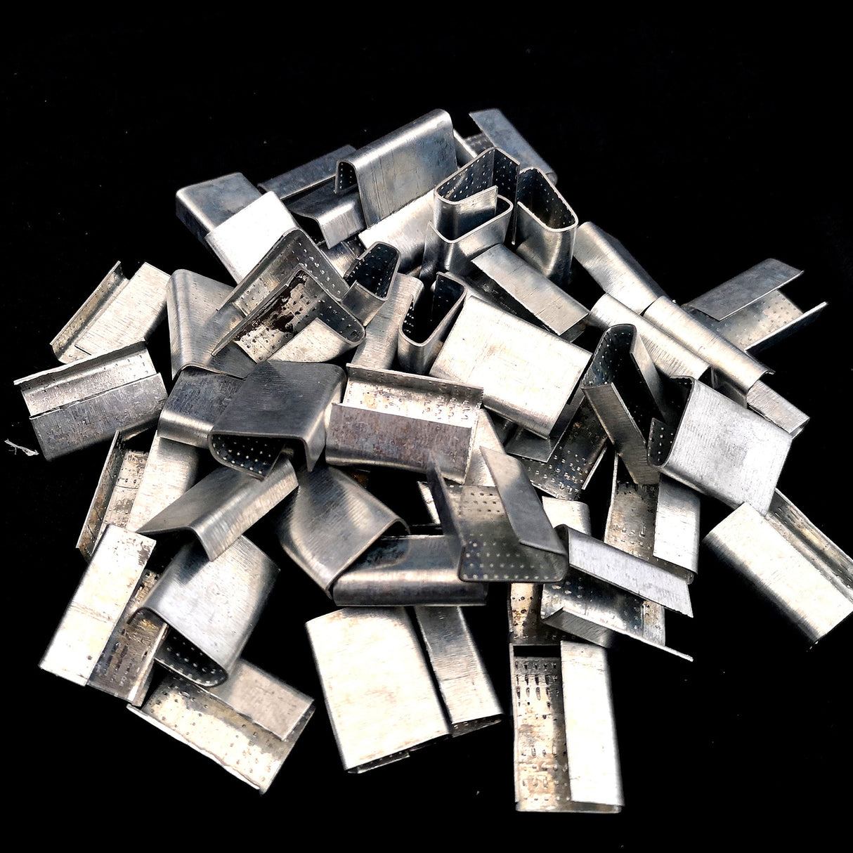 Serrated Open Seals for Polyester PET Strapping, 150 PCs Galvanized Serrated Metal Seals