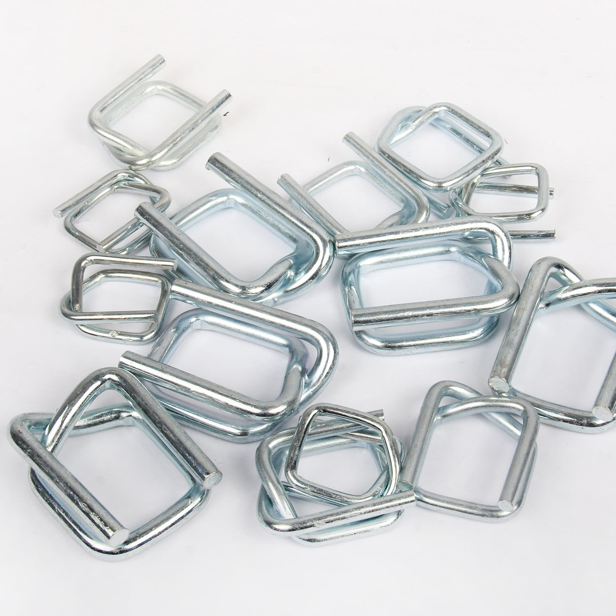 32mm Width Metal Clips for Heavy Duty Soft PE Strap Width for Cargo Strapping Logistics Transport Packing Warehouse Packaging (Pack of 200)