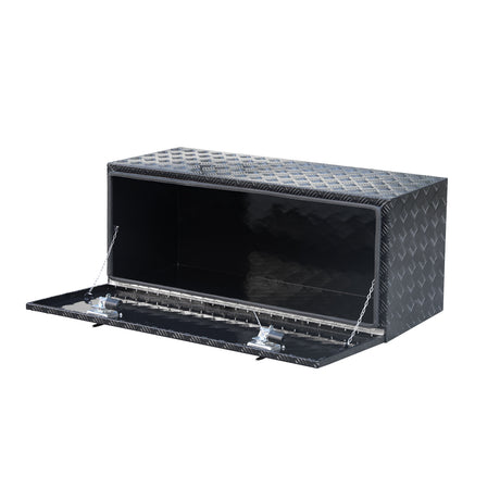 Black Aluminium Undertray Toolbox ATB-12050, 1200x470x500 mm Heavy Duty Checker Plate Aluminium Toolbox