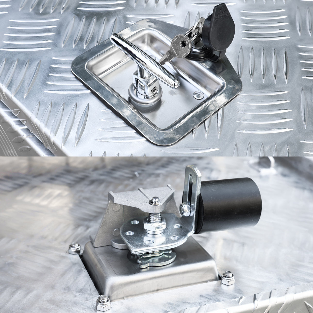 Aluminium Undertray Toolbox ATB-12050,  1200x470x500 mm Heavy Duty Checker Plate Aluminium Toolbox