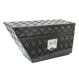 750mm Heavy Duty Aluminium Under Tray Toolbox ATB-7540L, 2.5mm Checker Plate, Lockable Ute Tool Storage Box, Black Color