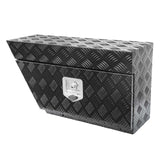 750mm Heavy Duty Aluminium Under Tray Toolbox ATB-7540L, 2.5mm Checker Plate, Lockable Ute Tool Storage Box, Black Color