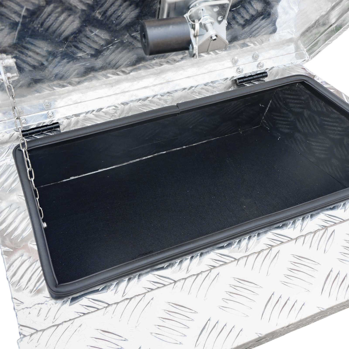 750mm Heavy Duty Aluminium Under Tray Toolbox ATB-7540L, Checker Plate, Lockable Ute Tool Storage Box