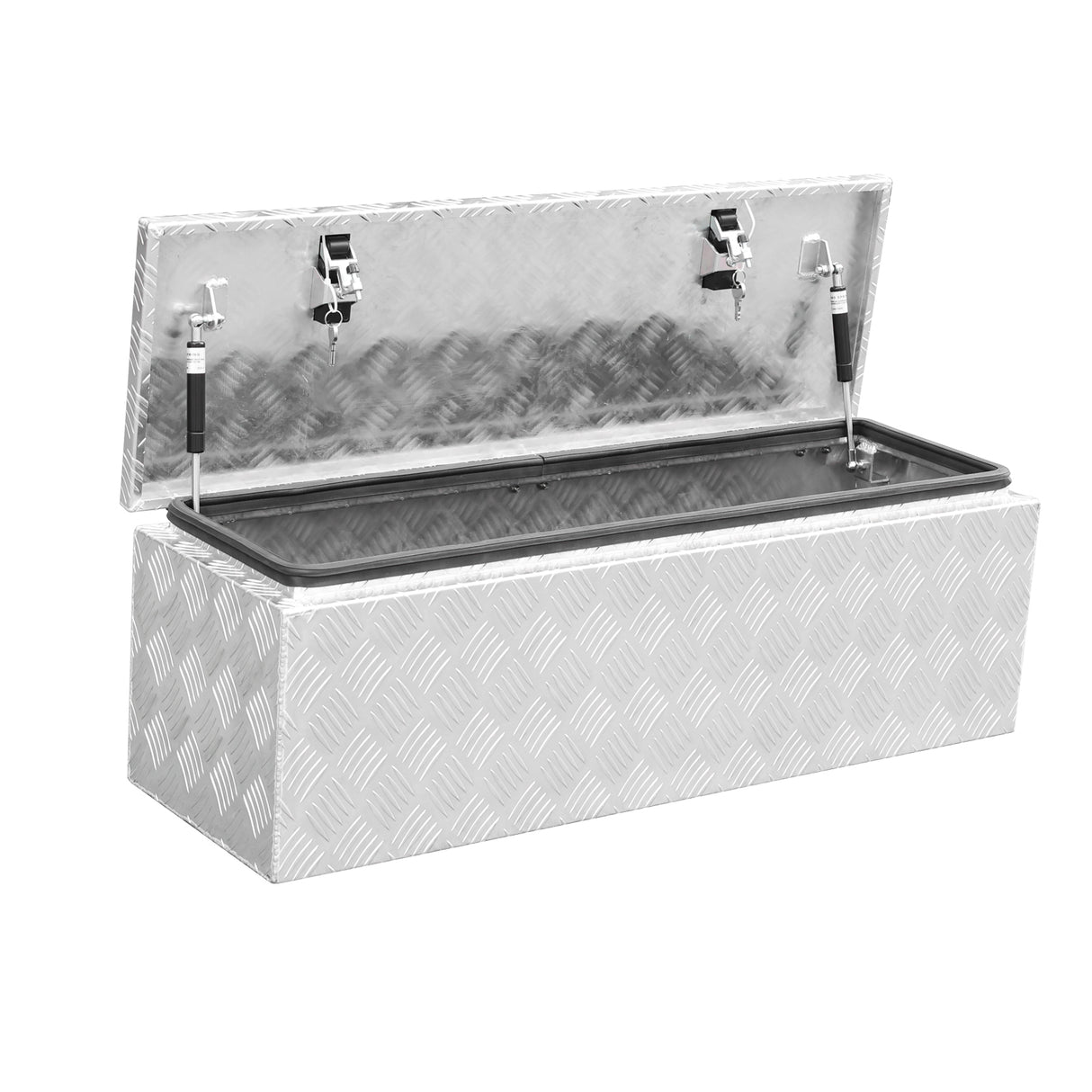 Top Lid Toolbox ATB9530, 950mm x 300mm x 270mm Silver Aluminium Checker Plate Camper Box