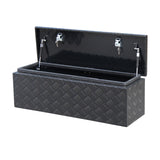 Top Lid Toolbox ATB9530, 950mm x 300mm x 270mm Black Aluminium Checker Plate Camper Box