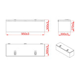 Top Lid Toolbox ATB9530, 950mm x 300mm x 270mm Black Aluminium Checker Plate Camper Box