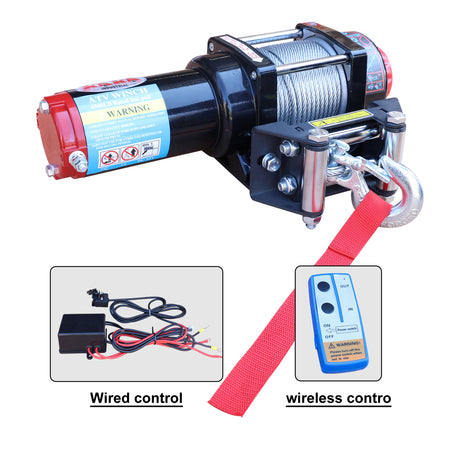 4WD Recovery Electric Winch 4500LB Capacity, ATW-4500W Steel Wire Rope DC 12V ATW Winches