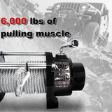 4WD Recovery Electric Winch 6000LB Capacity, ATW-6000W Steel Wire Rope DC 12V ATW Winches