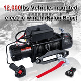 4WD Recovery Electric Winch 12000LB Capacity, BLUE Synthetic Rope CW-12000N DC 12V UTV Winches