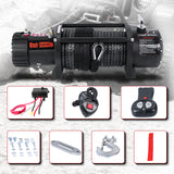 4WD Recovery Electric Winch 12000LB Capacity, BLUE Synthetic Rope CW-12000N DC 12V UTV Winches