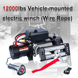 4WD Recovery Electric Winch 12000LB Capacity, CW-12000W Steel Wire Rope DC 12V Car Winches