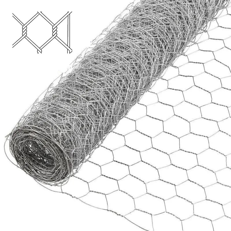 Galvanised Steel Wire Chicken Wire Mesh, Hexagonal Mesh Wire Netting, 50mm Hex Aperture 90cmx50m Roll
