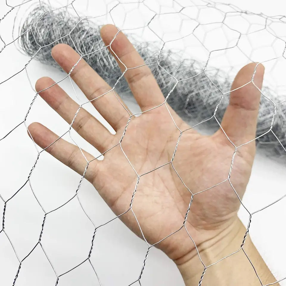 Galvanised Steel Wire Chicken Netting, Hexagonal Mesh Wire Netting, 50mm Hex Apexture 120cmx50m Roll