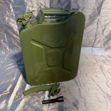 20L Green Metal Jerry Can with Spout - Fuel Storage Container C/W Spout and Nozzle