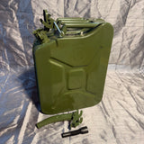 20L Green Metal Jerry Can with Spout - Fuel Storage Container C/W Spout and Nozzle