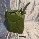 20L Green Metal Jerry Can with Spout - Fuel Storage Container C/W Spout and Nozzle
