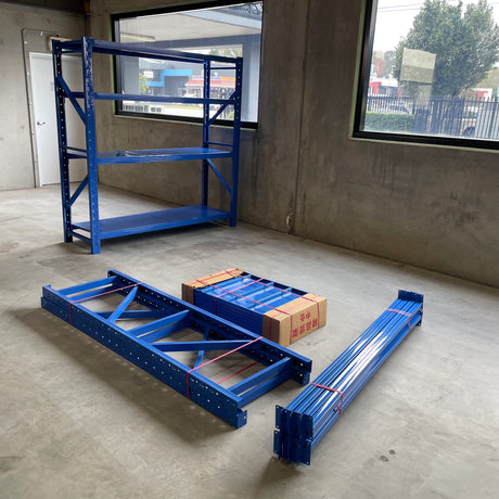 2m X 2m X 60cm Metal Warehouse Garage Shelf Storage Shelving, Boltless Click-In Shelving