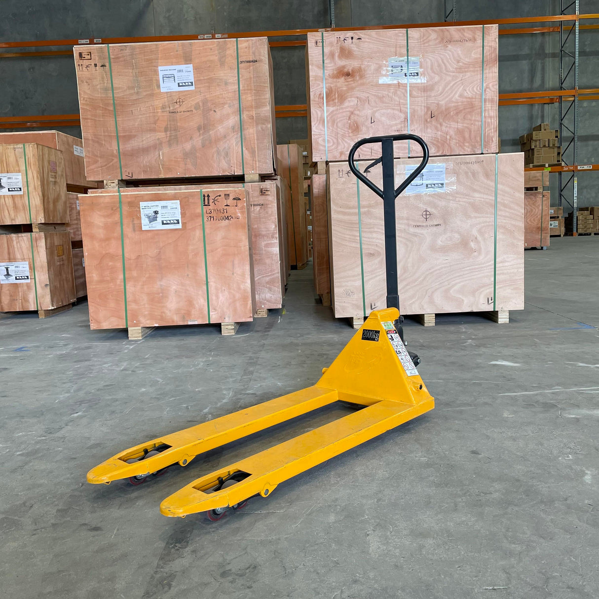 2000kg Heavy Duty Manual Pallet Jack Truck 550mm Wide Forks Industrial Warehouse