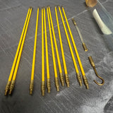 4mm x 10 PCs 300mm Fiberglass Cable Wire Rod Electrician Push Puller Duct Rodder Snake