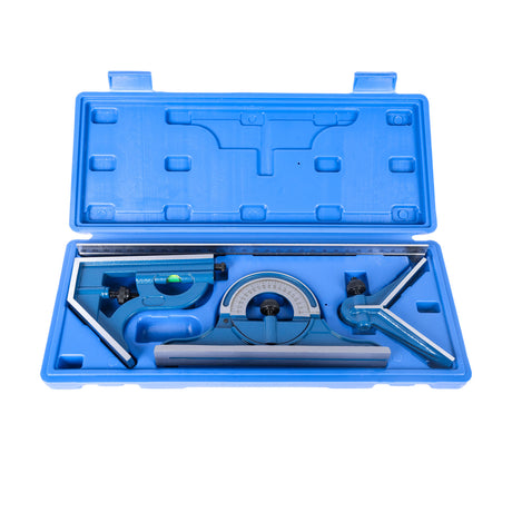 4-Piece Combination Square JDC-300, 300mm Steel Blade, Precision Measuring Tool with Square Head, Protractor, Centre Head & Spirit Level
