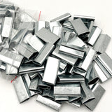 Serrated Open Seals for Polyester PET Strapping, 150 PCs Galvanized Serrated Metal Seals