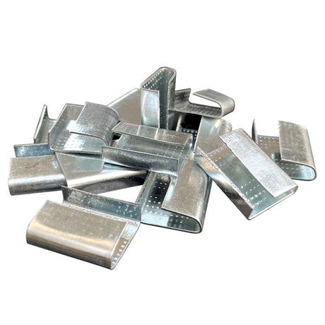 Serrated Open Seals for Polyester PET Strapping, 150 PCs Galvanized Serrated Metal Seals