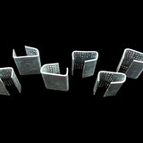 Serrated Open Seals for Polyester PET Strapping, 150 PCs Galvanized Serrated Metal Seals