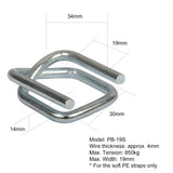 200x Metal Clips for Heavy Duty Soft PE Strap Width 19mm for Cargo Strapping Logistics Transport Packing Warehouse Packaging