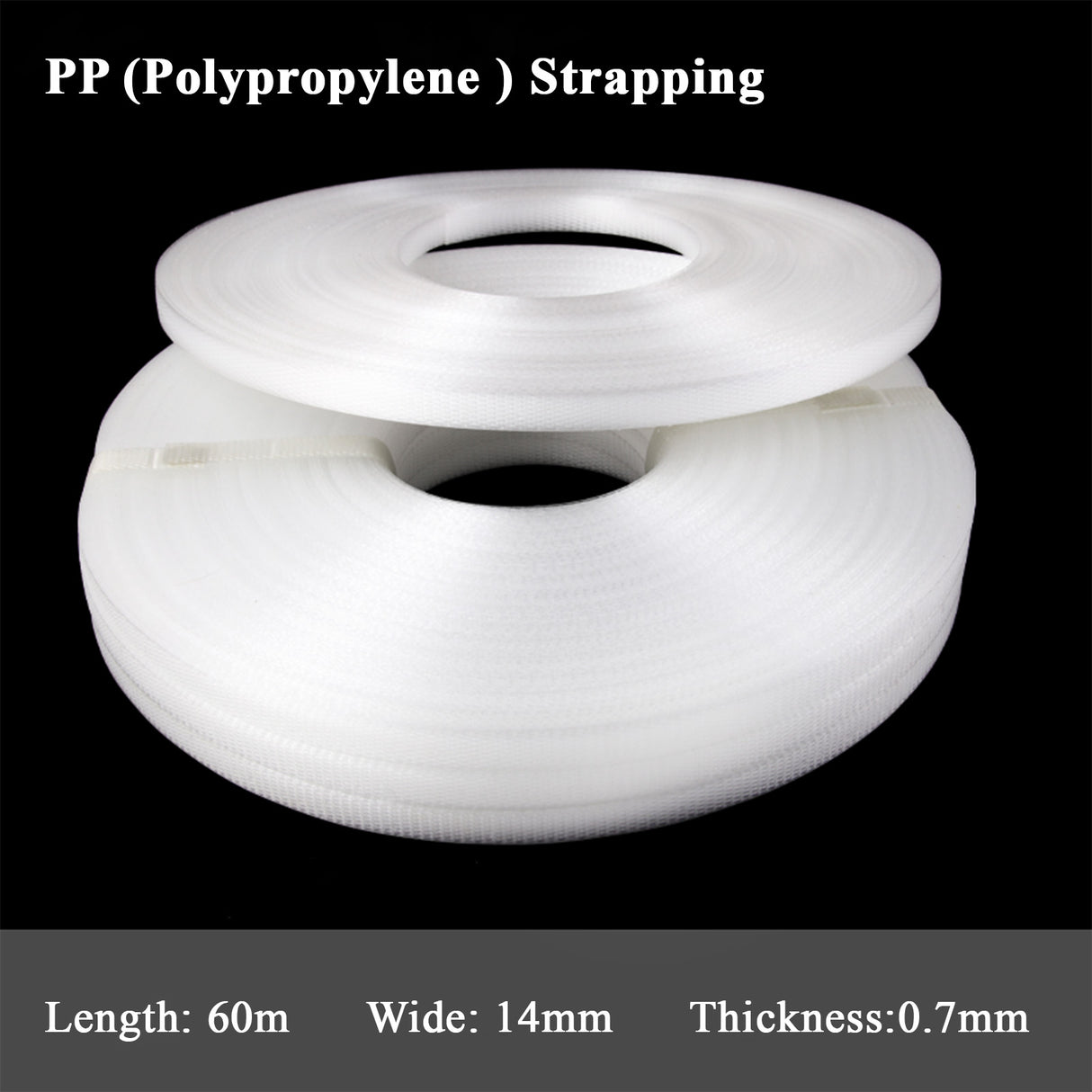 14mm Polypropylene (PP) Hand Strapping, 60m per Roll