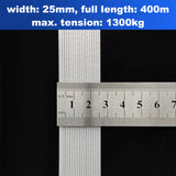 PE Strapping Belt, Pack of 2, 25mm x 400m/Roll, 1300 KG Tension Cargo Strapping Packaging
