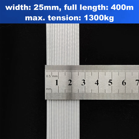 PE Strapping Belt, Pack of 2, 25mm x 400m/Roll, 1300 KG Tension Cargo Strapping Packaging