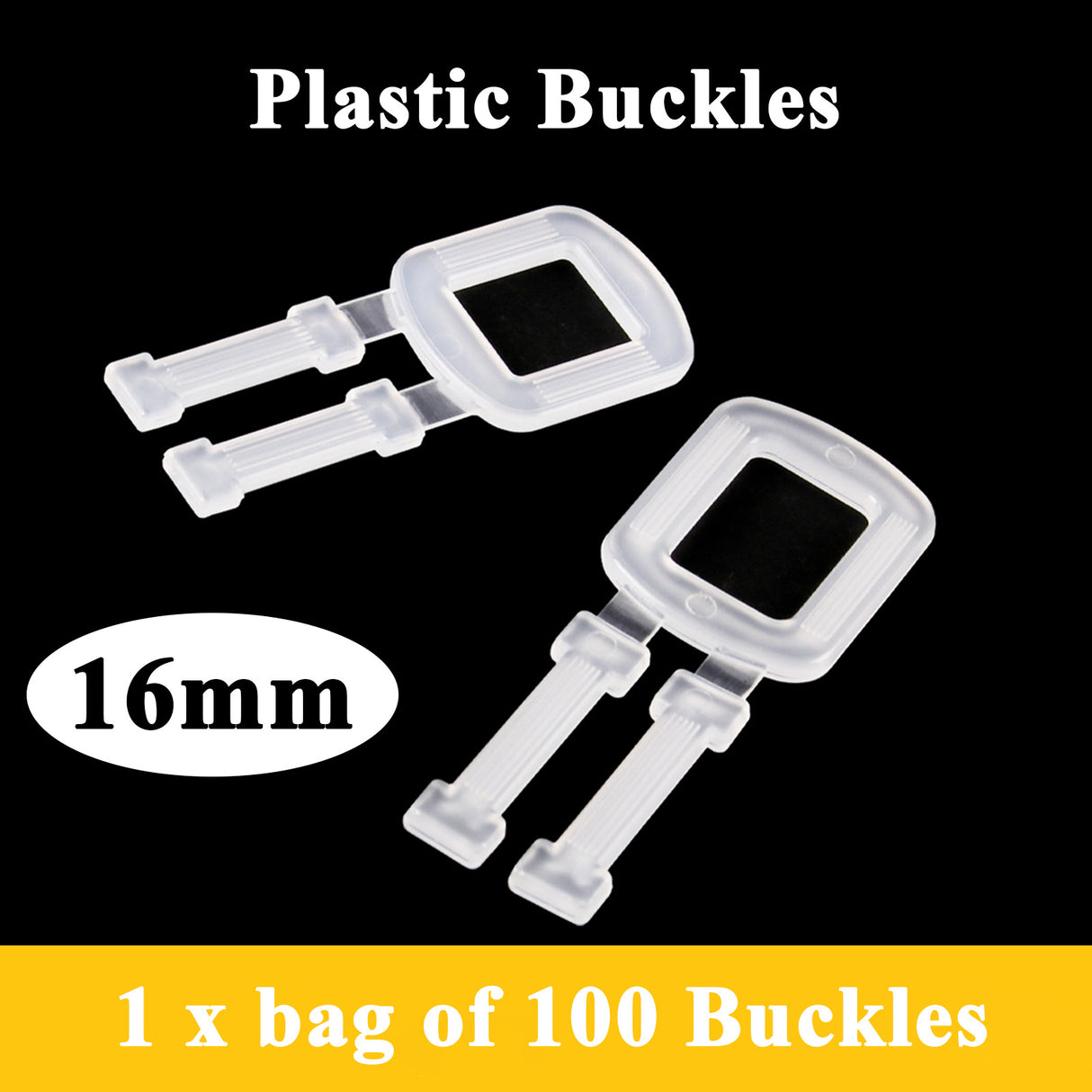 Plastic Buckles for Polypropylene (PP) Strapping, Pack of 100 Plastic Buckles for Package