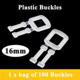 Plastic Buckles for Polypropylene (PP) Strapping, Pack of 100 Plastic Buckles for Package