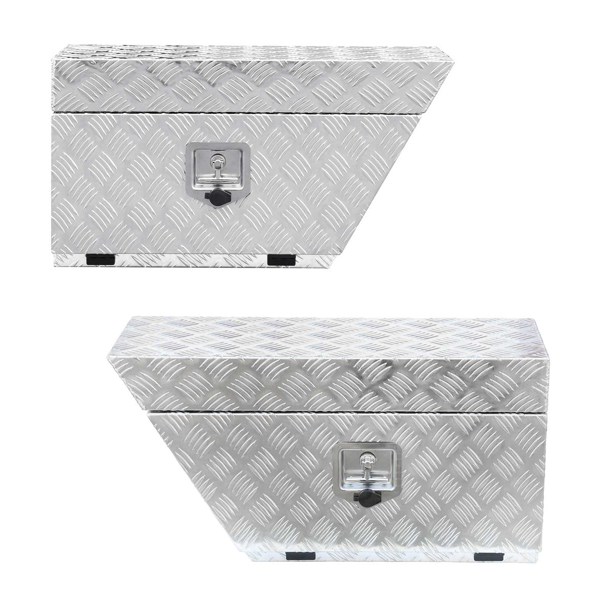 Pair of Under Tray Tool Boxes, 750mm Aluminium Toolbox, Silver Colour, Left and Right Side Tool Boxes